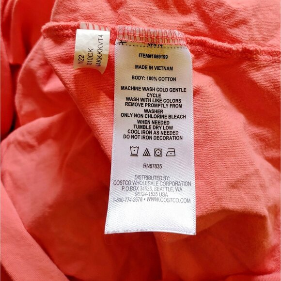 Nautica Knit Top Sugar Coral Womens Size XL Side Tie Logo Keyhole Back - Picture 6 of 6